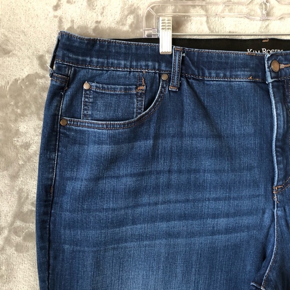 Kim Rogers Women Straight Jeans Size 24W Dark Wash Plus Size Tummy Control - Picture 5 of 16